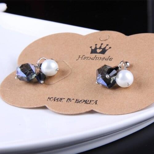 SUQI Women Stainless Steel Earrings Ladies Girls Trendy Geometric glass crystal shell beads Earrings Pendant Gift wholesale