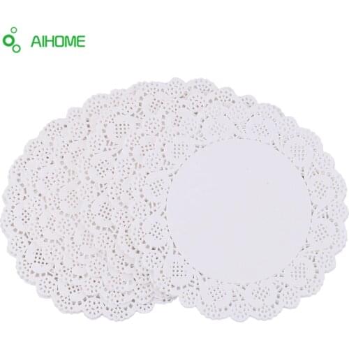 100 Pcs White Round Lace Paper Doilies / Doyleys,Vintage Coasters / Placemat Craft Wedding Christmas Table Decoration 6.5 Inch