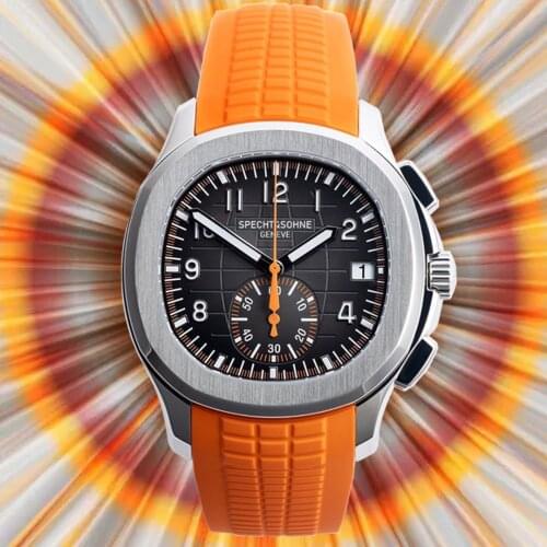 2021 Specht&Sohne Mens Watches Top Brand Luxury Waterproof Orange Rubber Sports Chronograph Quartz Wristwatch Relogio Masculino