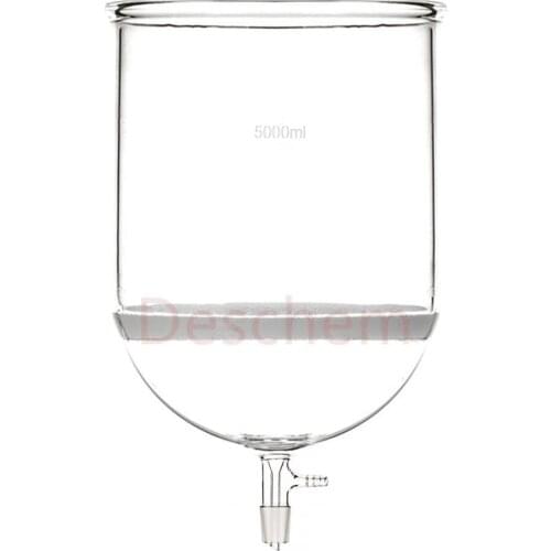 5000ml 24/29 Glass Buchner Funnel 5 Litre Vacuum Filtration 3# Sand Core Filter