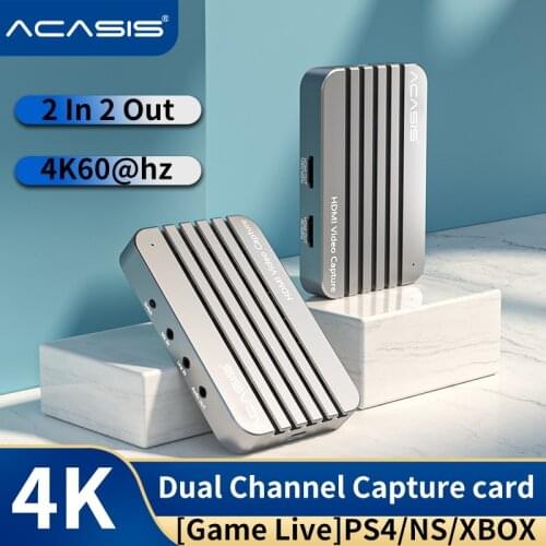 Acasis 4K 60hz HDMI-compatible Capture Card Audio Video Recording Game Live Streaming Type-C 1080p Video Capture for Switch PS4