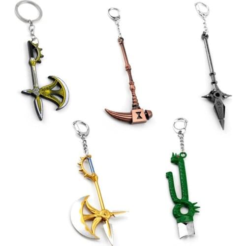 Anime The Seven Deadly Sins Escanor Rhitta Keychain Men Women Metal Pendant Key Chains Keyring Fashion Jewelry Party Gifts