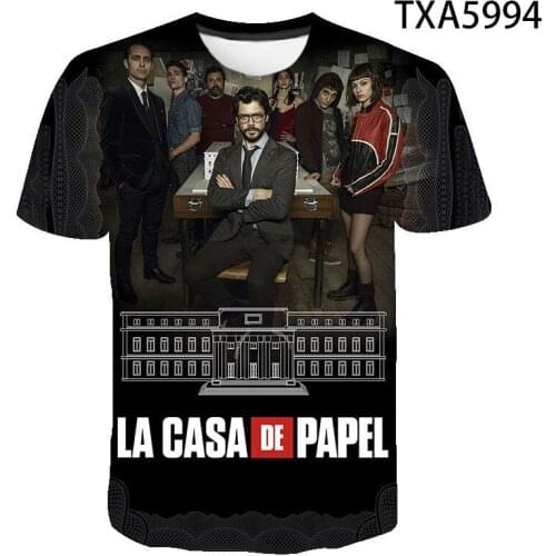 The House of Paper t shirt Money Heist Men La Casa De Papel 3D Printed tshirt funny Fashion clothes t-shirt camiseta hombre
