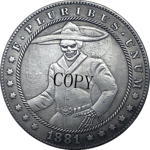 Hobo Nickel 1881-CC USA Morgan Dollar COIN COPY Type 173