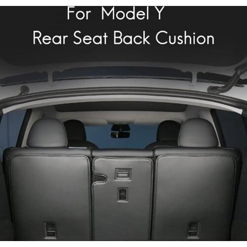 For Tesla Model Y Leather Rear Seats Trunk Anti-Kick Pads Protector Kick Clean Mat Pad Kit Black