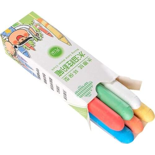 Hot Sale 6/12/18/30/60 Pcs Chalk Water-Soluble Dustless Erasable Solid Chalk for Children Kids Graffiti