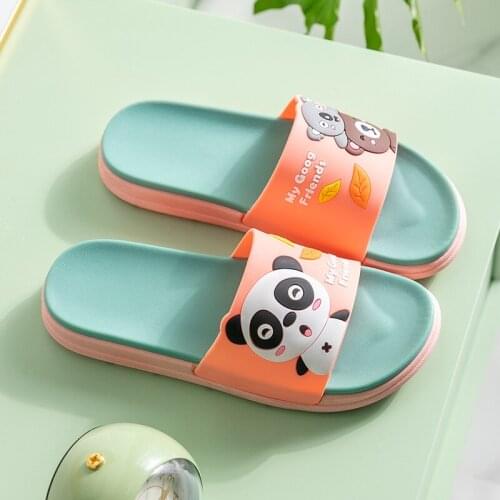 Cartoon slippers lady summer indoor non-slip home bathroom bath cute couple slippers wearing outside