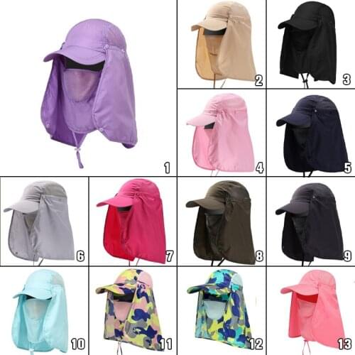 Unisex Quick-drying Sunscreen Sun Hat Face Shade Net Mesh Hat Anti-ultraviolet Windproof Camping Fishing Jungle Hat