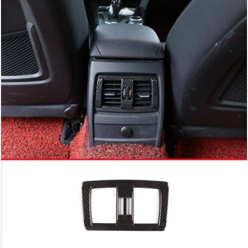 Carbon Fiber Style ABS Car Armrest Rear Air Conditioning Vent Outlet Frame Trim For BMW F30 3 4 Series F34 3GT 2013-2018
