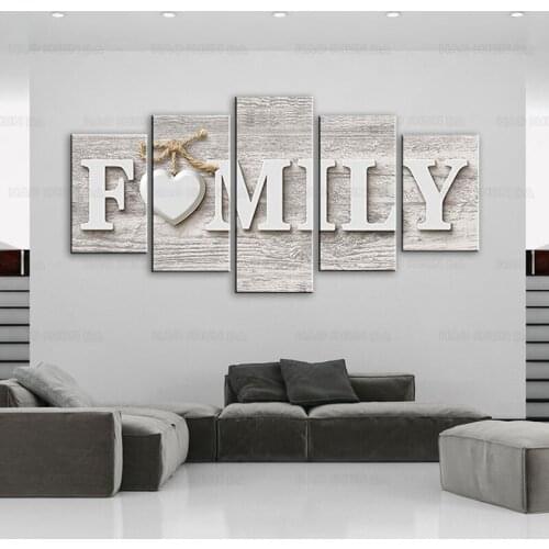 Wall Art Canvas 5 Piece Painting Modern Rustic Decoration for Living Room Bedroom Home Vintage Countryside Family Retro Artwork