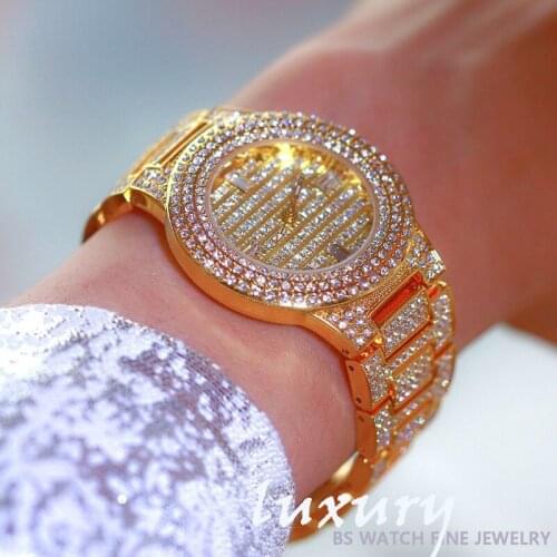 New Full Diamond Womens Watch Crystal Ladies Bracelet Wrist Watches Clock relojes Quartz ladies watches for women 0809135