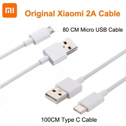 Original Xiaomi Mi 5S 2A Type C Data Charging Micro USB Cable For Xioami Mi 10 11 A3 A2 A1 Mix 2S Redmi 10x Note 9 8 7 Pro 9s