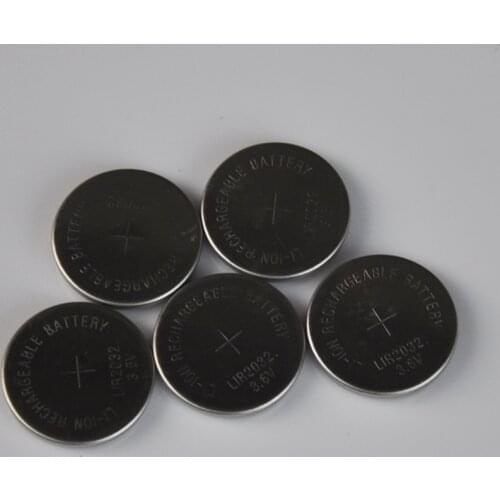 5-10PCS LIR2032 3.6V lithium ion button coin rechargeable battery 40mah LIR 2032 Li-ion cell replace CR2032 CR 2032