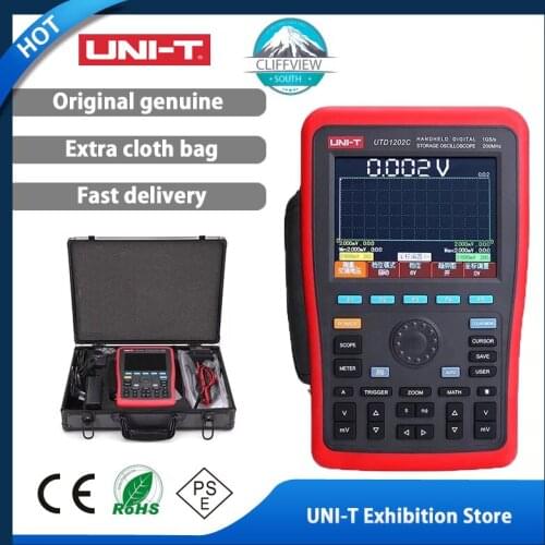 UNI-T UTD1202C Handheld Digital Storage Oscilloscope 200MHz 2 Channels 1GS/s Voltage Current Resistance Capacitance Multimeter