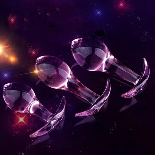 Glass Anal Plug Pink Crystal Butt Plug Prostate Massage Dildo Erotic Adult Products Female Masturbation Sex Toy for Women