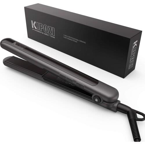 KIPOZI professional Hair Curler Adjustable Temperature Fast Heating Hair Straightener 1 Inch Plate Ceramic Straightening Iron