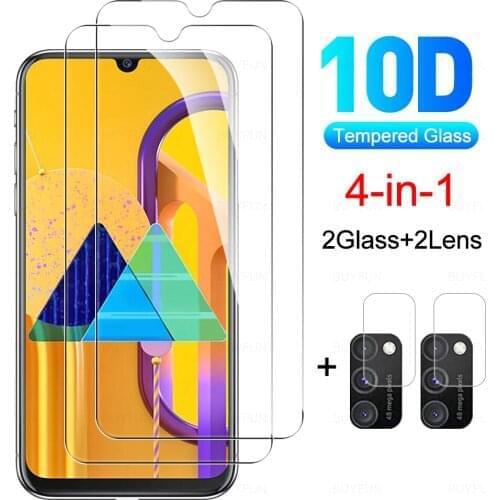 Protective Glass For Samsung Galaxy M01 M02s M10 M20 Screen For Galaxy M21 M21s M30s M31s M62 Note10 Lite S20 FE Phone Lens Film