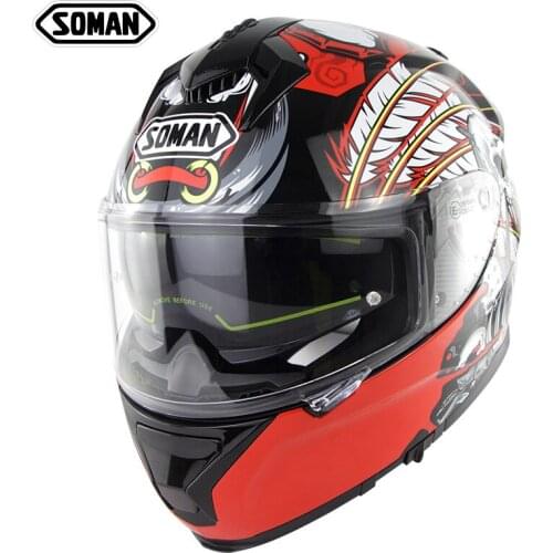 ECE standard for motorcycle racing protective helmets, reflective double lens helmets for men and womens outdoor riding