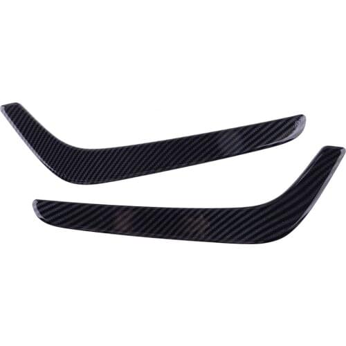 1 Pair Front Fog Light Lamp Eyebrow Trim Moulding Strip Carbon Fiber Style Black ABS Fit for Honda CRV 2017 2018 2019 2020