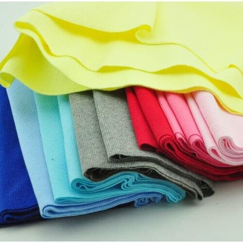 More colors 1pc 2x2 Spandex and cotton elastic rib cuff for clothing accessories DIY cotton knitted material