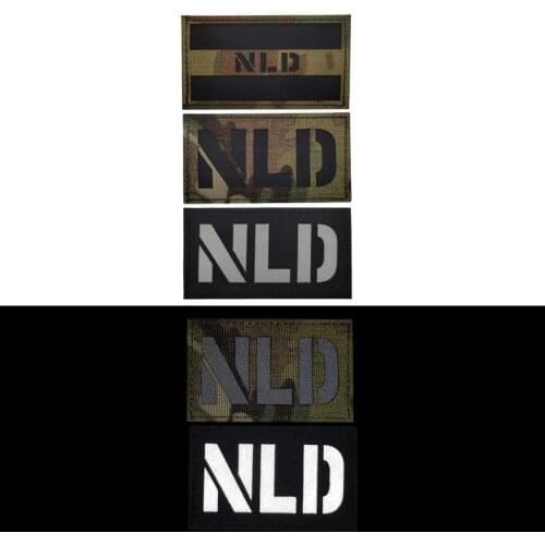 1 Pc 3D Embroidery NLD Netherlands Reflective Badge IR Military Combat Tactical Identification Chapter Camouflage Bag with Badge
