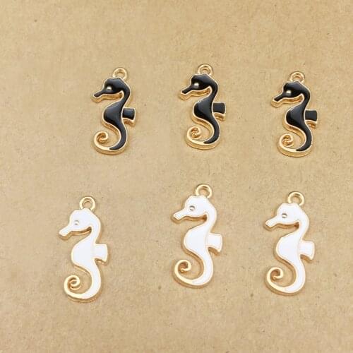 10pcs 10x20mm sea horse charm enamel charm for jewelry making and crafting fashion earring charm DIY finding