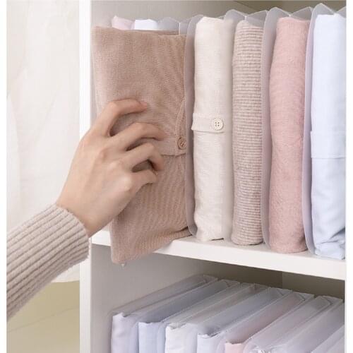 10pcs T shirt Organizer Clothes Folding Board Closet Storage Rack Wardrobe Clothing Organizer Space Saver T-shirt Storage System