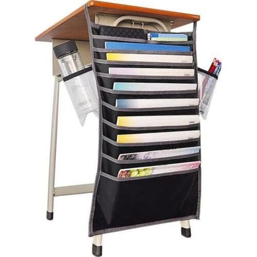 10pcs Adjustable Stationery Organizer Students Classroom Desk Hanging Books Files Pen Storage Bag ZA6908