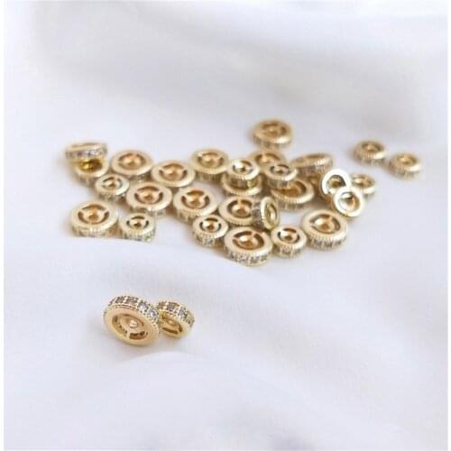 14K Gold Filled Accessories inlaid zircon wheel beads, beads, and pieces of diy bracelet first jewelry accessories