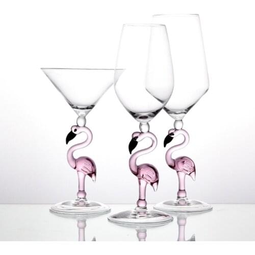 2Pcs/Set Creative Flamingo Stem Red Wine Cup Bordeaux Cocktail Cup Champagne Goblet Party Bar Drinkware Wedding Gifts