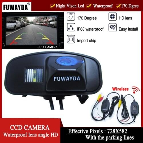 FUWAYDA wireless HD Transmitte & Receive video Reverse CCD car Camera Parking Assistance New LED For Honda CRV Odyddey Fit Jazz