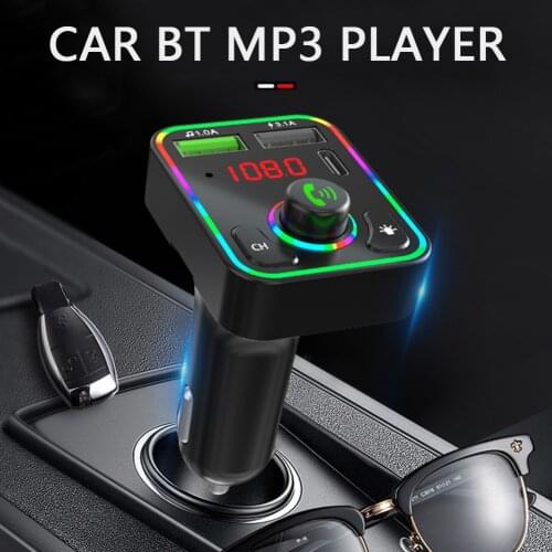 Dual USB Fast Charger Car Accessories Bluetooth FM Transmitter F3 Wireless FM Radio Car Adapter PD 3.1A USB Charger