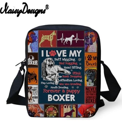 Boxer Dog Lovers Mini Messenger Bags Boxer Dog Pattern Printing Crossbody Bags Girls Boys Shoulder Bag Handbags For Women