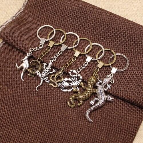 Snake Key Chain Animal Keychain Metal Keychains Men Cute Keychain Charms Lizard