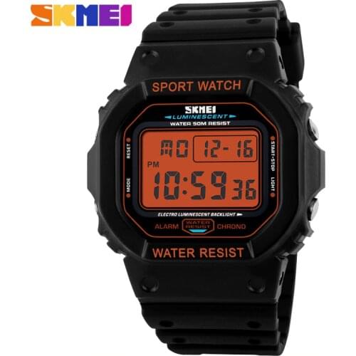 SKMEI Digital Mens Watches Chrono Alarm Calendar Sport Wrist Watch 5Bar Waterproof Male Electronic Clock relogio masculino 1134