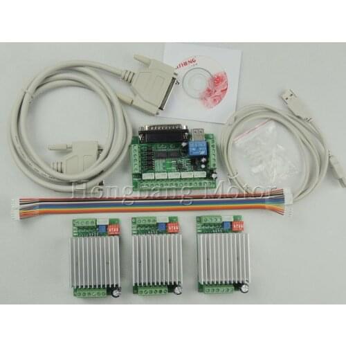 Mach3 CNC Router 3 Axis Kit,TB6600 3 Axis 0-4.5A Stepper Motor Driver Controller kit + one 5 axis breakout board