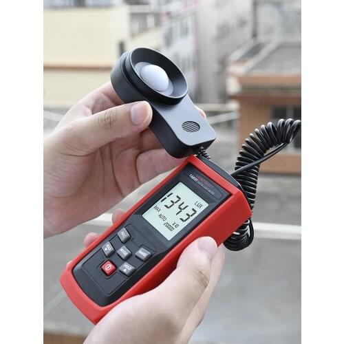 Digital Handheld Light Meter New Split Spring Design FC LUX Conversion TA8131 Illuminometer Flexible Sensor Probe 0-100000 Lux