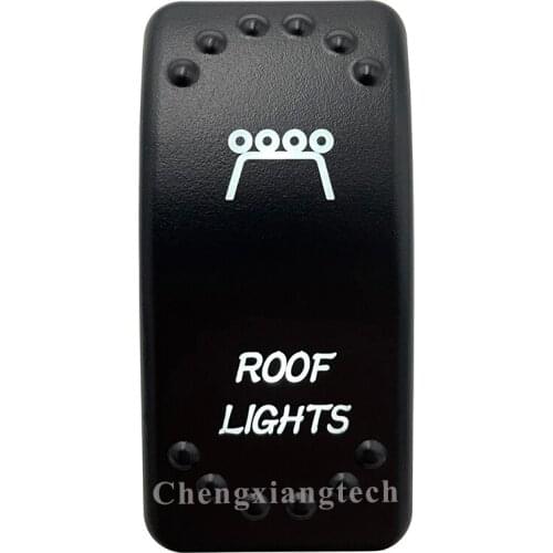 Dual White Led Light 12V 24V Car Boat Caravan Rocker Switch Laser Engraving ROOF LIGHTS, 5 Pin On Off SPST Waterproof