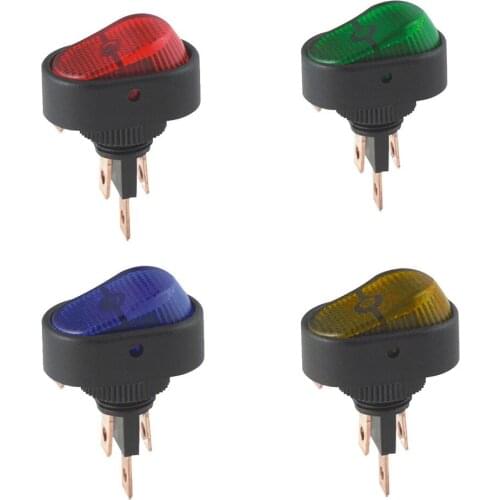EE support 4Pcs Colors Mixed 12V 30Amp 30A Universal Car Accessories Heavy Duty LED OFF/ON Toggle Rocker Switch