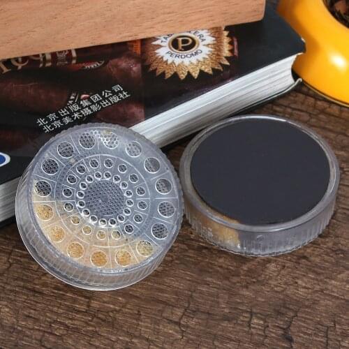 GALINER 1 Pc Cigar Humidifier Crystal Travel Cigars Humidity Plastic Round Cigar Moisturizer Portable Humidor Humidifier