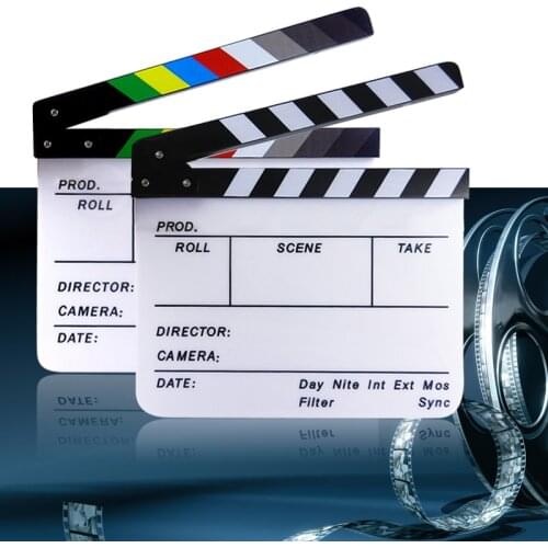 Gosear Sinema Klake Director Video Acrylic Ardoise Clapboard Dry Erase Filming Movie Shooting Clapper Board Slate Sticks Gadgets