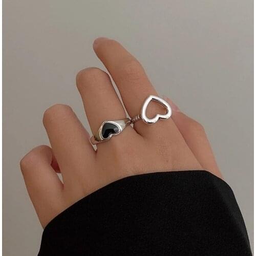 Retro Love Ring Set Light Luxury Minority Exquisite Ring Fashion Personalized Ring Female Couple Index Finger Ring