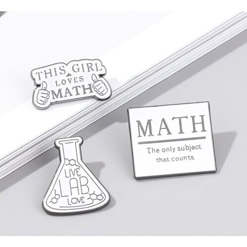 Creative Fun Square Like Letter Brooch Vase Letter Pin Alloy Fashion Cute Badge Jewelry Gifts for Men and Women