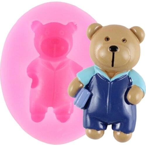 Bear Cupcake Topper Silicone Mould Cake Border Fondant Cake Decorating Tools DIY Baby Birthday Candy Resin Clay Chocolate Molds