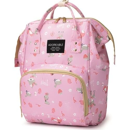 New cartoon printing multifunctional mommy bag anti-theft portable backpack hot-selling maternal and baby bag mommy backpack