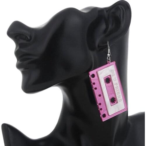 Fashion Vintage Tape Earrings Gold Silver Color Night Club Vintage Jewelry Personality Tape Drop Earrings For Women Girl