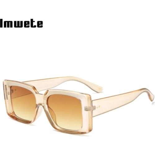 Imwete Trendy Fashion Women Men Sunglasses Small Square Sun Glasses Street Shooting Protection Eyeglasses UV400 Mirorr