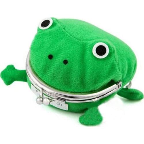 Aelicy Fashion Wallet Purse Cute Green Frog Coin Bag Wallet Purse Cosplay Anime Plush Toy Fashion Coin Purse Women Wallets
