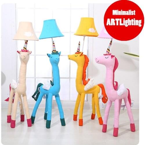 Cartoon Colorful Pony LED Corner Floor Lamp Kids Giraffe Cute Standing Lamp Bedside Light Fixtures Lighting for Living Room