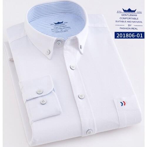 Mens Oxford 100% Cotton Fashion Stripe Casual Long Sleeve Shirts Retro Style High Quality Design Mens Dress Shirts Blouse